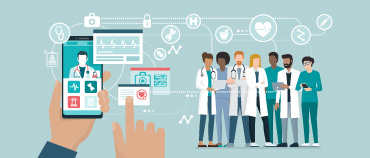 Man using Phone to connect with his Healtcare Professsionals at Netsmart