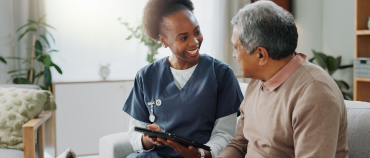 Nurse on tablet