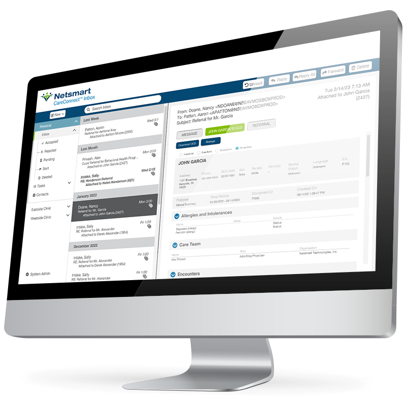 careconnect-inbox - Netsmart provides HIE software and EHR interoperability solutions through its healthcare interoperability platform