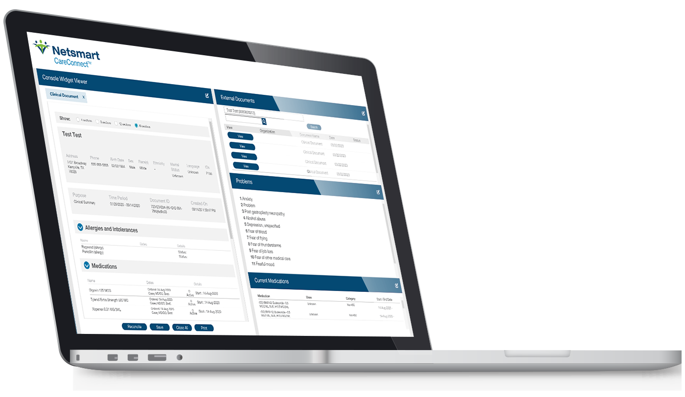 careconnect-laptop - Netsmart provides HIE software and EHR interoperability solutions through its healthcare interoperability platform